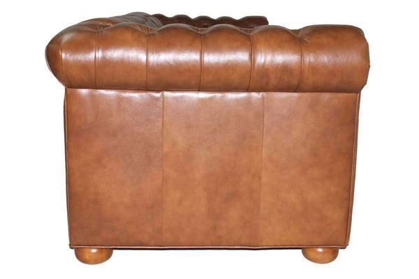 Empire Chesterfield 84 Inch Full Studio Leather Sleeper Sofa
