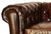 Image of Empire Leather Chesterfield Style Tufted 92 Inch Queen Sleep Sofa