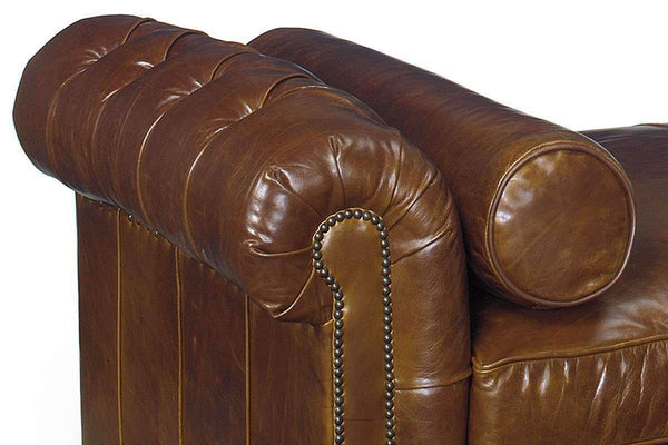 Frazier 78 Inch Tufted Leather Chesterfield Daybed