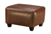 Image of Parker Leather Roll Top Footstool Ottoman