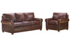 Image of Leather Furniture Rockefeller "Designer Style" Traditional Leather Queen Sleeper Sofa Set