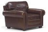 Image of Sheffield Large Leather Club Chair With Rolled Arms