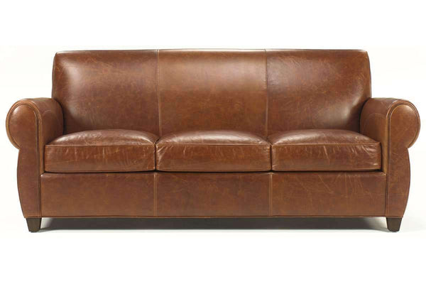 Tribeca 83 Inch Rustic Leather Queen Sleep Sofa