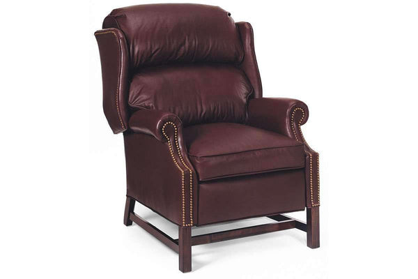 Calhoun Leather Bustle Back Chippendale Recliner