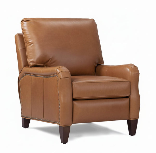 Leather Recliner Maynard Leather English Arm Pillow Back Recliner