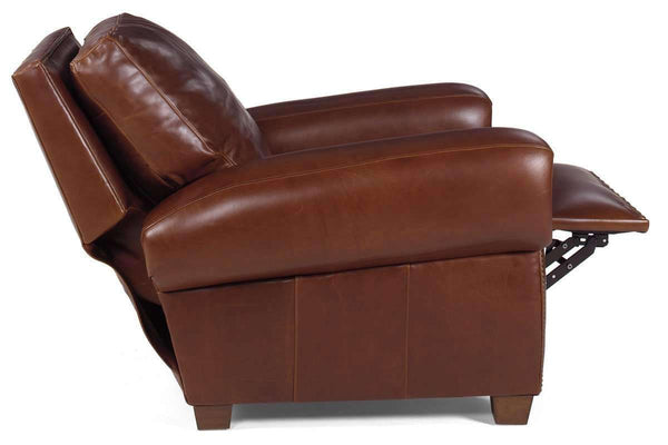 Leather Recliner Weston Rustic Leather Pillow Back Recliner With Nails