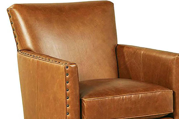 Leone Coffee SWIVEL "Quick Ship" Track Arm Tight Back Leather Chair