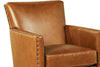Image of Leone Coffee SWIVEL "Quick Ship" Track Arm Tight Back Leather Chair