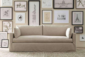 Liza I 88 Inch Single Bench Seat Slipcovered Sofa