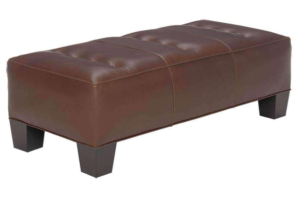 Logan 50 Inch Long Apartment Size Leather Coffee Table Bench