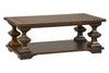 Image of Lucca I Kona Brown Spanish Style Cocktail Table With Lower Storage Shelf