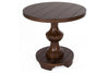 Image of Lucca I Kona Brown Spanish Style Round End Table With Pedestal Base