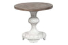 Image of Lucca II Spanish Style Whitewashed Round End Table