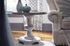 Image of Lucca II Spanish Style Whitewashed Round End Table