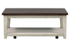 Image of Lyndhurst Rectangular Weathered White Base With Plank Top Coffee Table