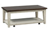 Image of Lyndhurst Rectangular Weathered White Base With Plank Top Coffee Table