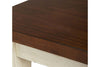 Image of Lyndhurst Sofa Table With Distressed White Wood Base And Weathered Bark Plank Top
