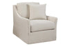 Image of Maisie Slipcovered **SWIVEL** "Quick Ship" Sloping Track Arm Fabric Armchair