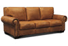 Image of Marshall 92 Inch Traditional Leather Roll Arm Sofa With Nailheads