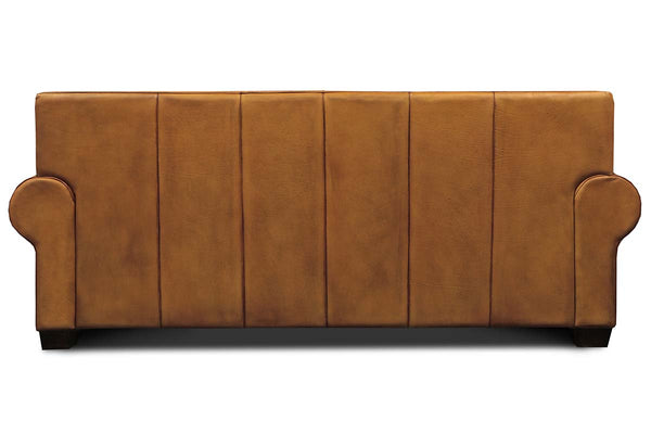 Marshall 92 Inch Traditional Leather Roll Arm Sofa With Nailheads