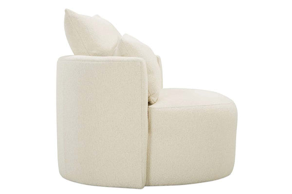 Maxine SWIVEL Upholstered Accent Barrel Chair With Wrap Around Track Arms