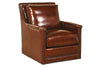 Image of Melvin Saddle "Quick Ship" Leather SWIVEL Accent Chair-In Stock