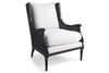 Image of Newberry Black "Quick Ship" Fabric Accent Chair With Decorative Cane / Wood Base