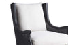 Image of Newberry Black "Quick Ship" Fabric Accent Chair With Decorative Cane / Wood Base