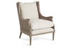 Image of Newberry Natural "Quick Ship" Fabric Accent Chair With Decorative Cane / Wood Base