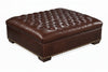 Image of Anderson 48 Inch Square Large Button Tufted Chesterfield Leather Ottoman
