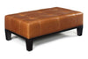 Image of Felix 51 Inch Long Contemporary Leather Cocktail Bench Coffee Table Ottoman -W51" x D31" x H18"