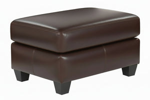 Parisian "Designer Style" Leather Ottoman