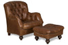 Image of Henry Leather Tufted Back Accent Arm Chair
