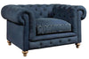 Image of Quick Ship Armstrong "Quick Ship" Denim Fabric Chesterfield Sofa Group