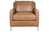 Image of Quincy Cognac "Quick Ship" Modern Top Grain Leather Pillow Back Chair