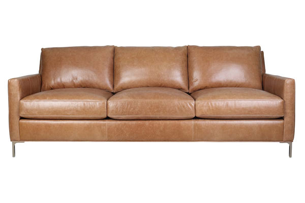 Quincy Cognac "Quick Ship" Leather Living Room Furniture Collection