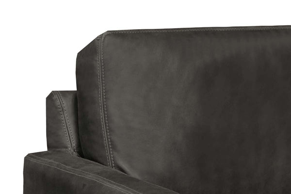 Radcliffe Rio Charcoal Modern Track Arm Leather Club Chair