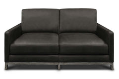 Radcliffe Contemporary Leather Track Arm Loveseat