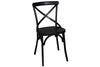Image of Reed 7 Piece Vintage Leg Table Set With Distressed Black Finish And X Back Chairs