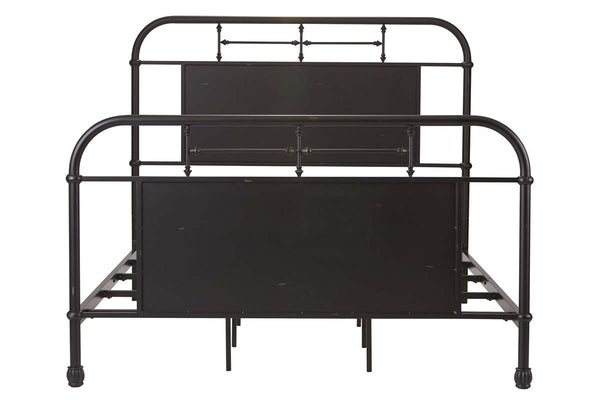 Reed Queen Or King Antique Black Metal Panel Bed  "Create Your Own Bedroom" Collection
