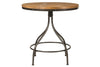 Image of Reed 5 Piece Vintage Round Pub Table Set With Distressed Black Finish And Metal Bow Back Counter Chairs