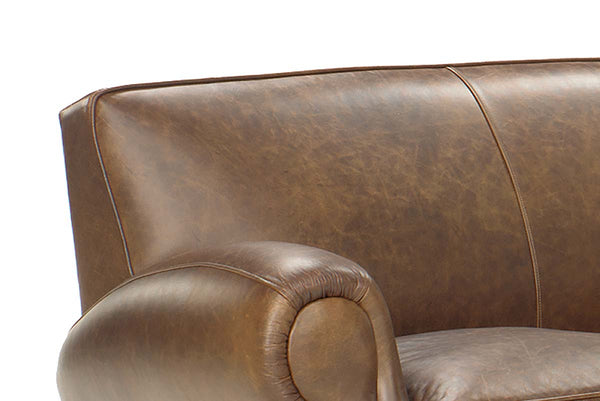 Richmond 85 Inch High End Leather Club Style Couch