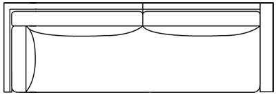 Nicole "Designer Style" Bench Seat Right Arm Facing Corner Sofa