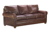 Image of Rockefeller 87 Inch Traditional Leather Pillowback Sofa