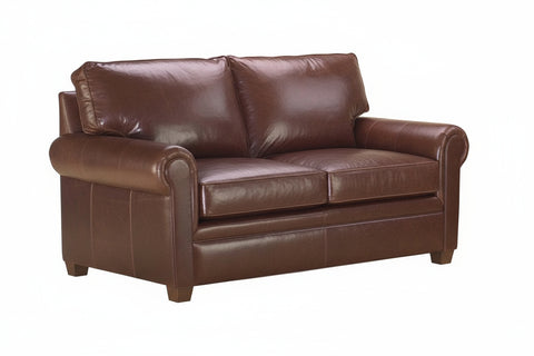 Rockefeller Traditional 8-Way Hand Tied Leather Loveseat