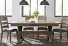Image of Rutherford 5 Piece Urban Living Trestle Table Dining Set With Ladder Back Chairs