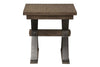 Image of Rutherford Industrial Style Antique Pewter Metal Base End Table With Weathered Bark Top