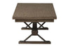 Image of Rutherford Industrial Style Antique Pewter Metal Base Cocktail Table With Weathered Bark Top