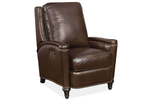Sayer Arroz Power "Quick Ship" Pillow Back Leather Recliner Chair - Club Furniture