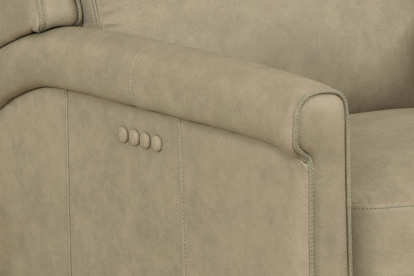 Shepard Dual Power Leather "Quick Ship" Transitional Recliner